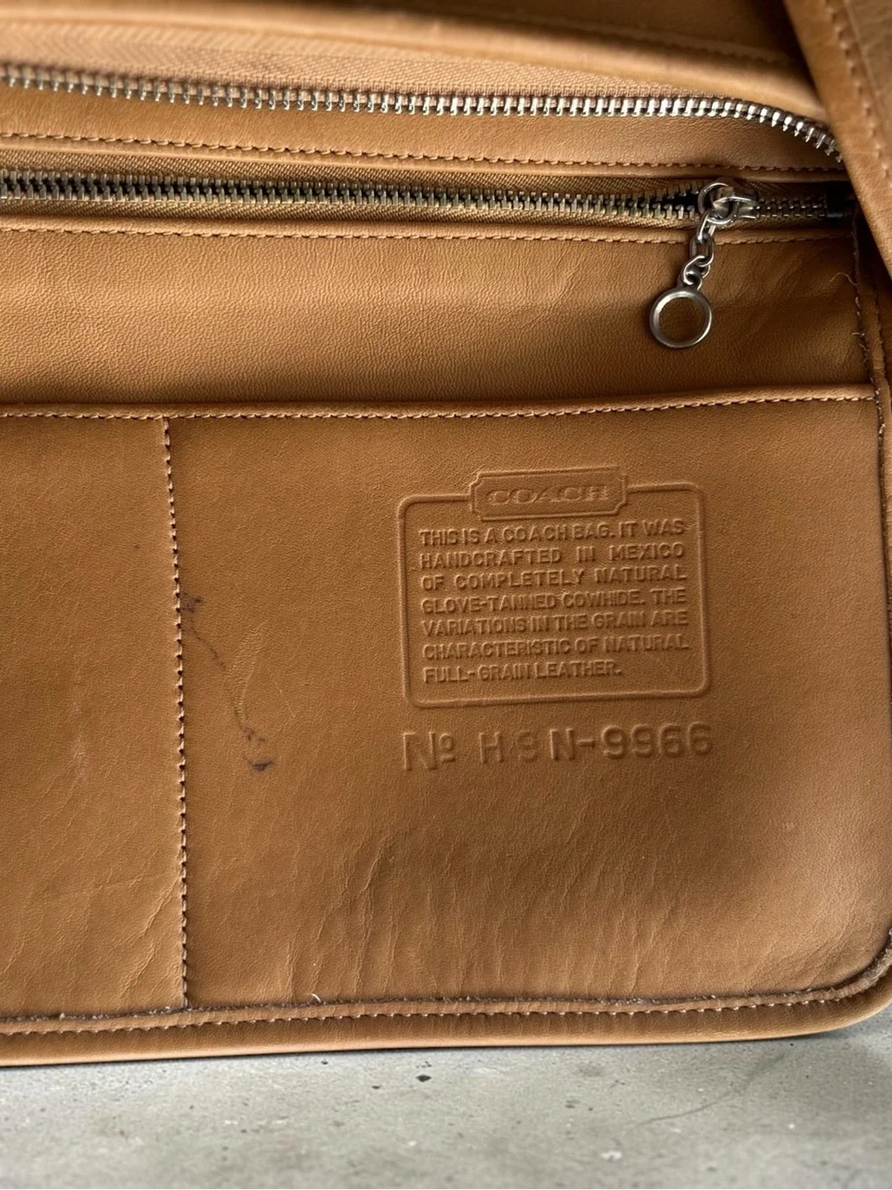 Coach #9966 Tan Leather Legacy Shoulder Bag with original Hang Tag
